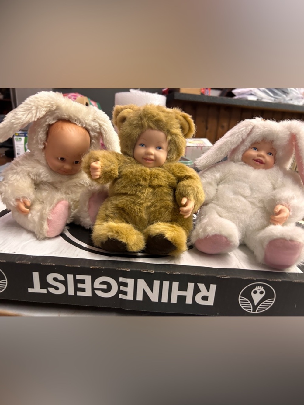 Anne Geddys (3)Plush Baby Doll in Brown Bear Costume - Soft Cuddly Kids Toy